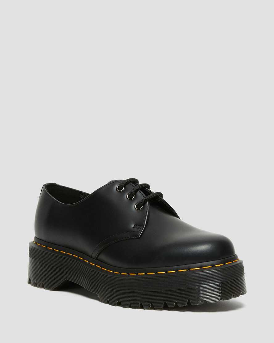 Dr. Martens 1461 Smooth Deri Erkek Dolgu Topuklu Ayakkabılar - Ayakkabı Siyah |WXFUS9435|